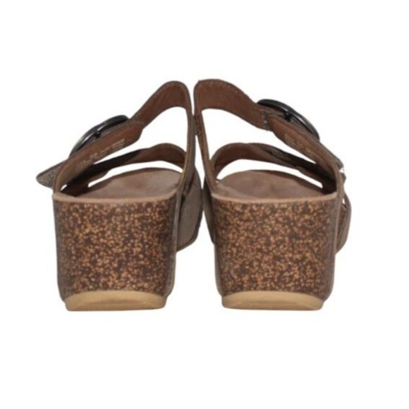 Dansko Women's Taupe Milled Nubuck Leather Susie Wedge Sandals - 39 (US 8) - Picture 4 of 11